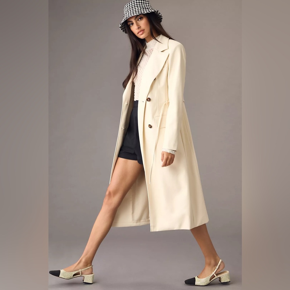 Anthropologie Avec Les Filles Faux Leather Trench Coat - Picture 8 of 13